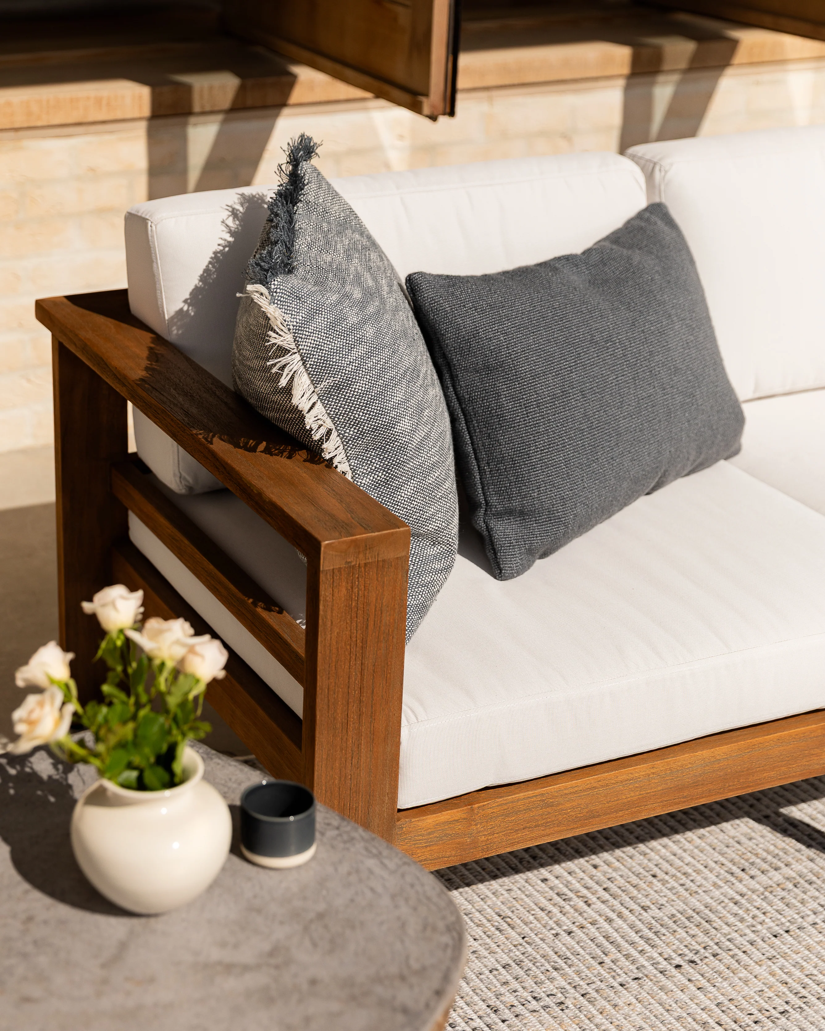 Caspian Steel Blue Cushion - Image 3
